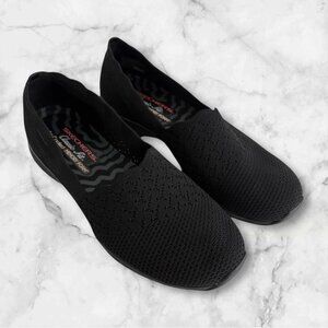 Skechers Shoes Women 8 Black Seager Stat Slip-On Knit Mesh Top Comfort 49481